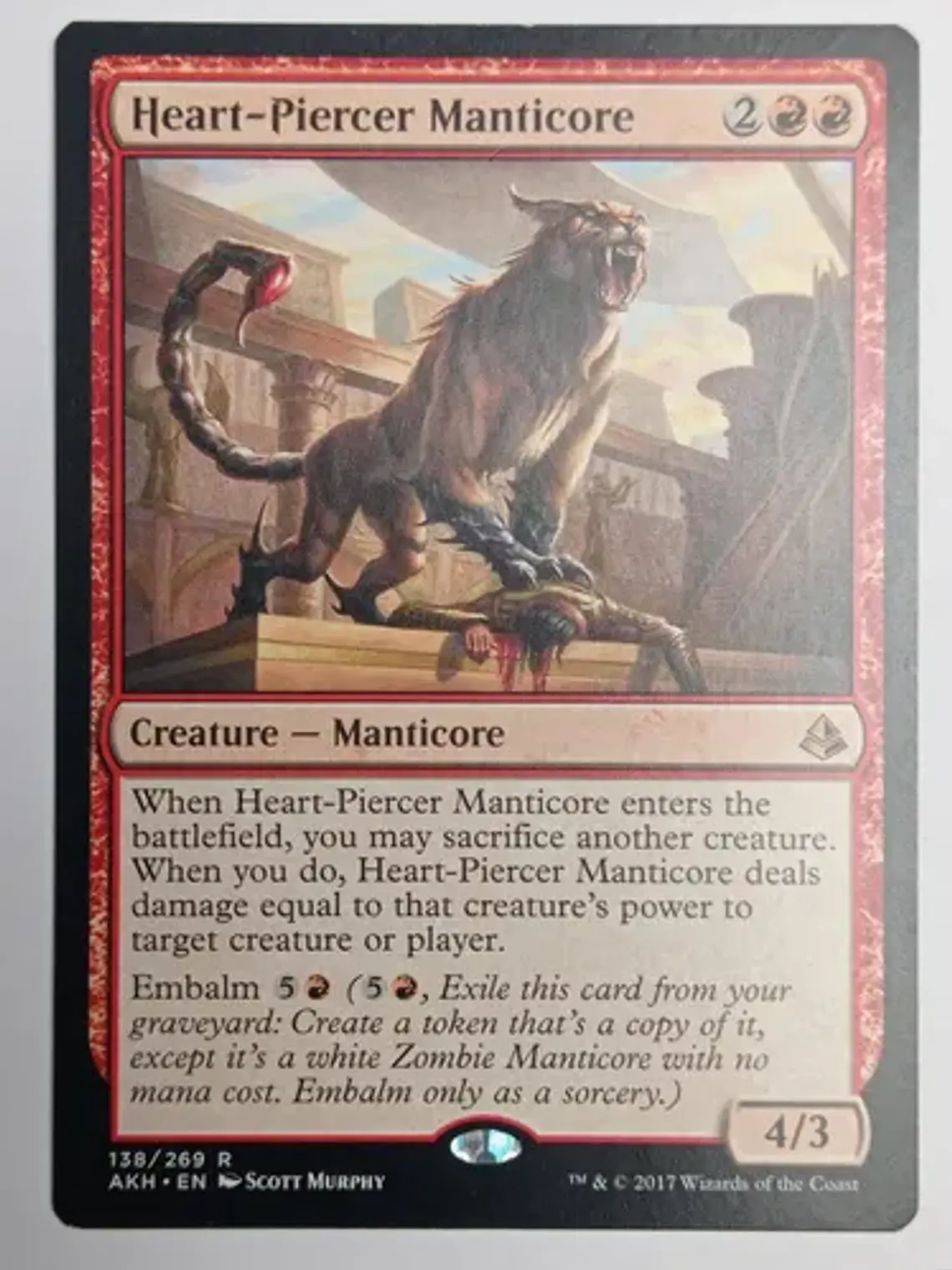 Carta Magic Heart-piercer Manticore [amonkhet] Mtg 1