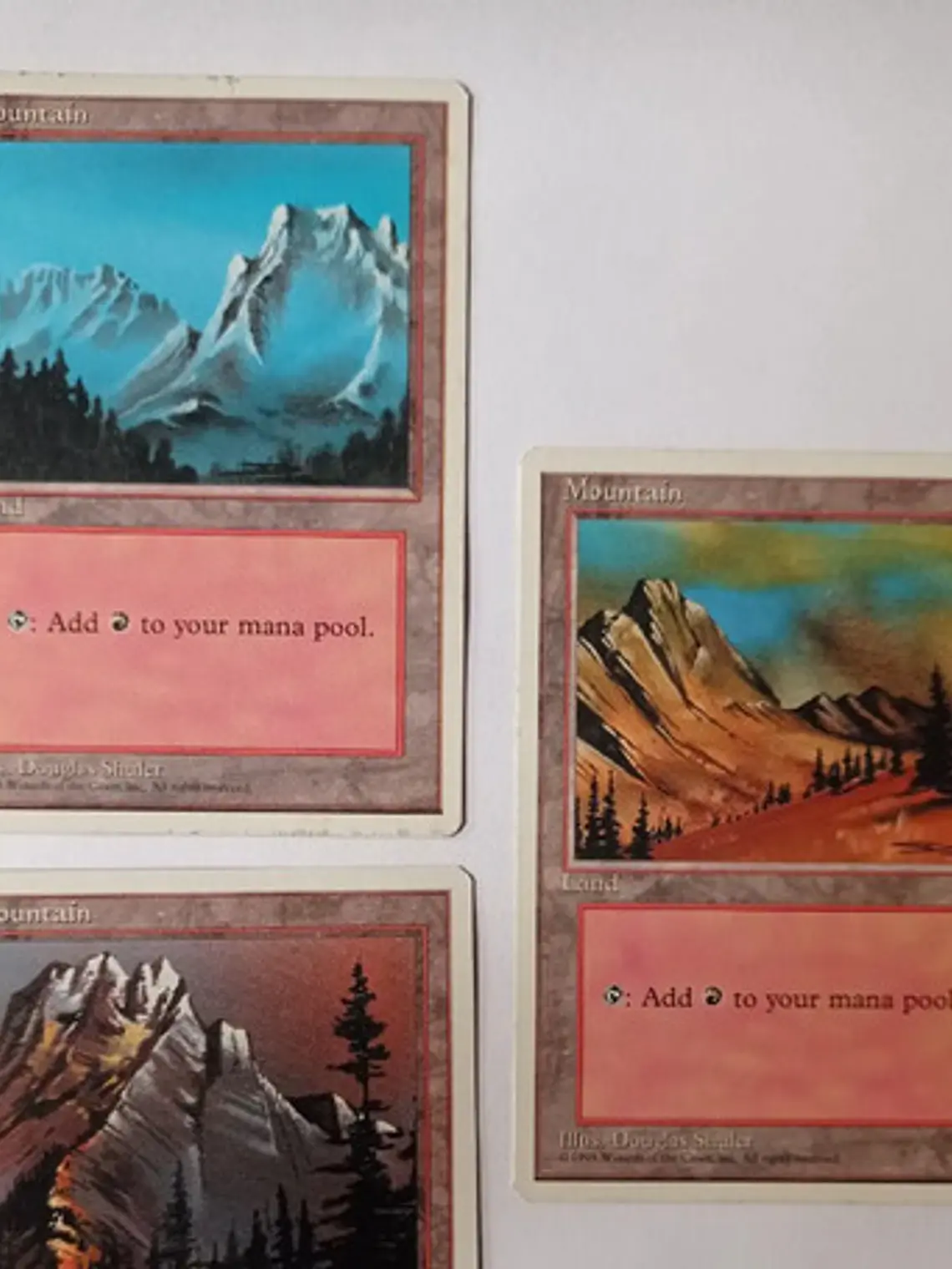 Magic The Gathering Lands 3x Mountain 4ta Ed Mtg 1