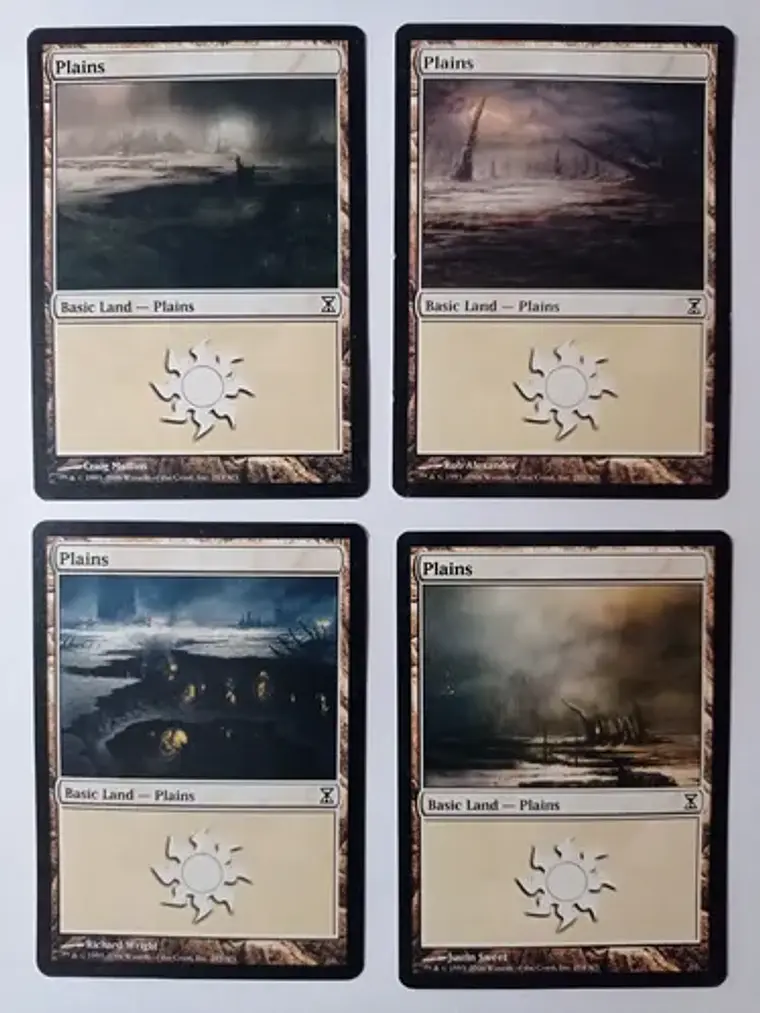 Magic The Gathering Lands 4x Plains Time Spiral Mtg 1