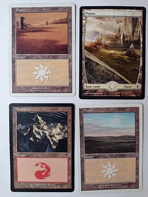 Magic The Gathering Lands 4x Plains Mountain Mix 7ma+ Mtg