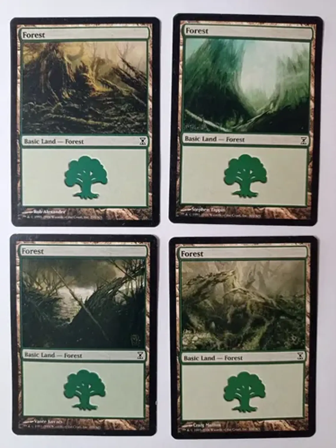 Magic The Gathering Lands 4x Forest Time Spiral Mtg 1