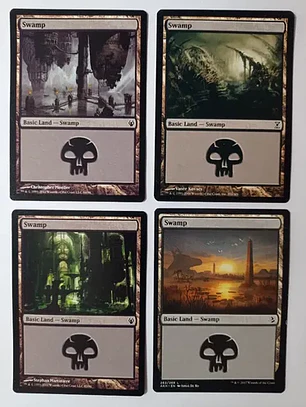 Magic The Gathering Lands 4x Swamp Mix Mtg