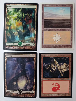 Magic The Gathering Lands 4x Mix Zendikar+ Odyssey+ Mtg