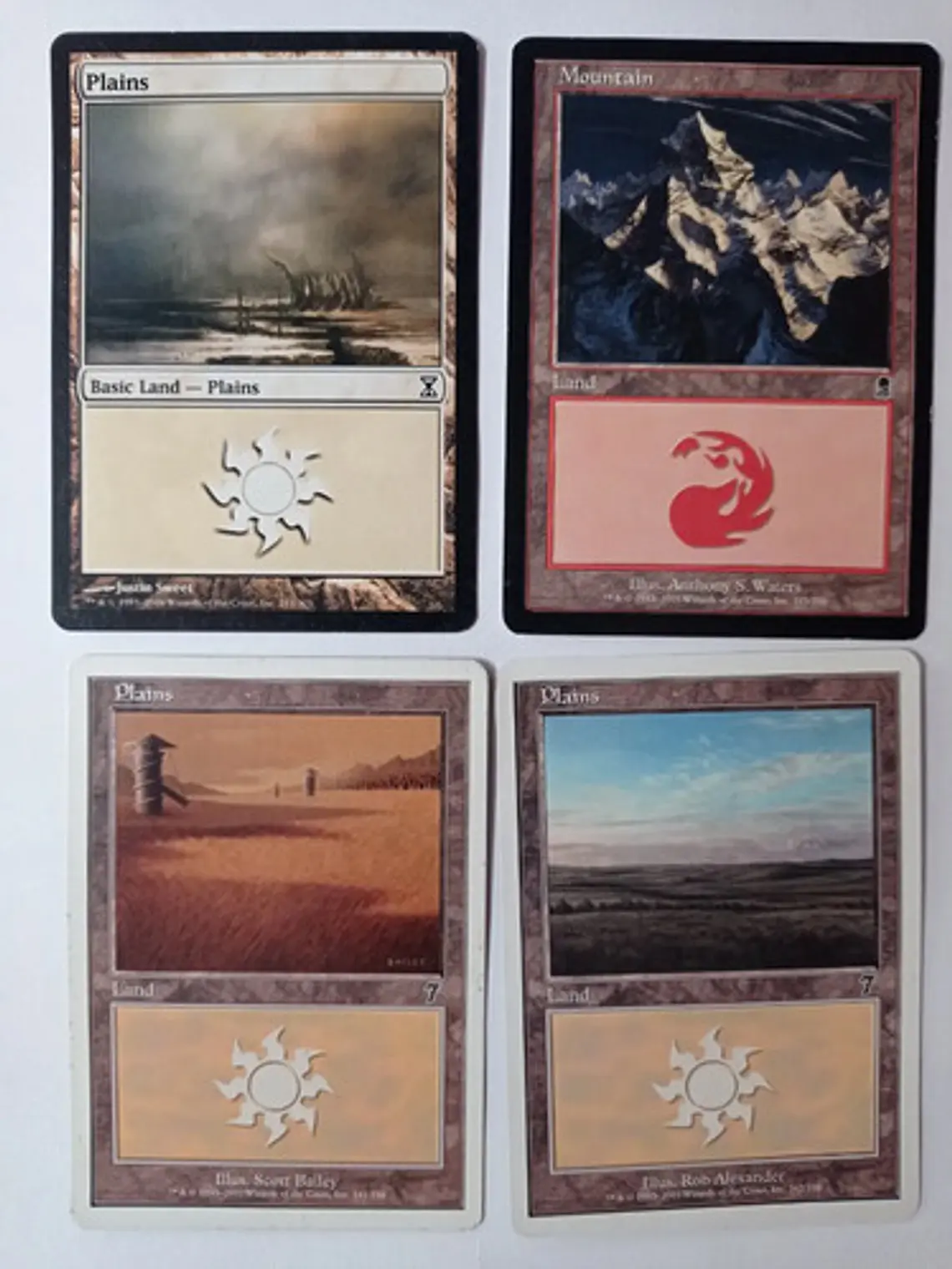 Magic The Gathering Lands 4x Plains Mountain Mix 7ma+ Mtg 1