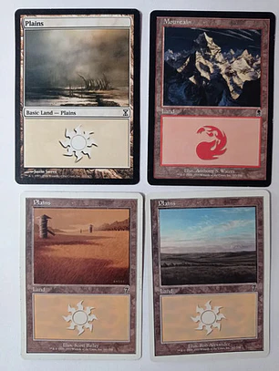 Magic The Gathering Lands 4x Plains Mountain Mix 7ma+ Mtg