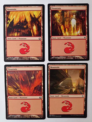 Magic The Gathering Lands 4x Mountain Mix Mtg