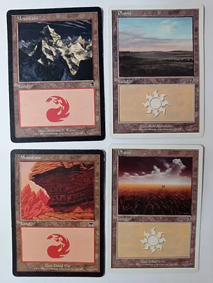Magic The Gathering Lands 4x Plains Mountain Mix 7ma+ Mtg