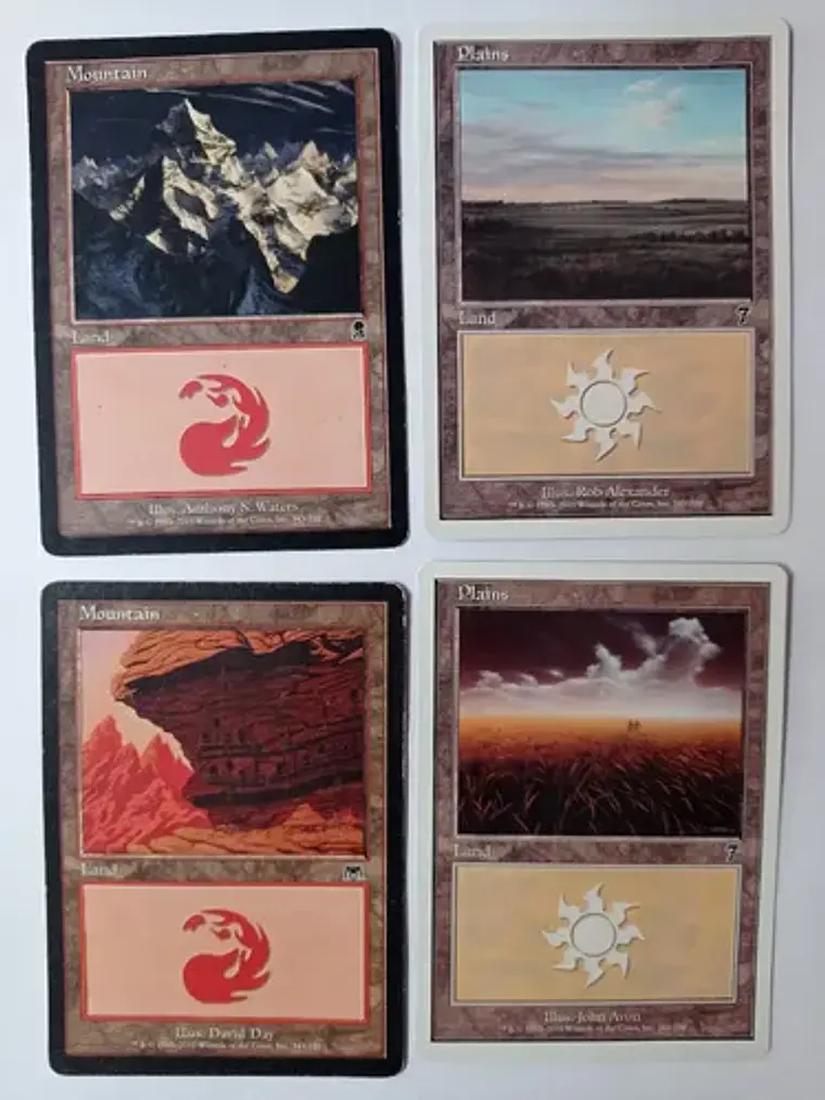 Magic The Gathering Lands 4x Plains Mountain Mix 7ma+ Mtg 1
