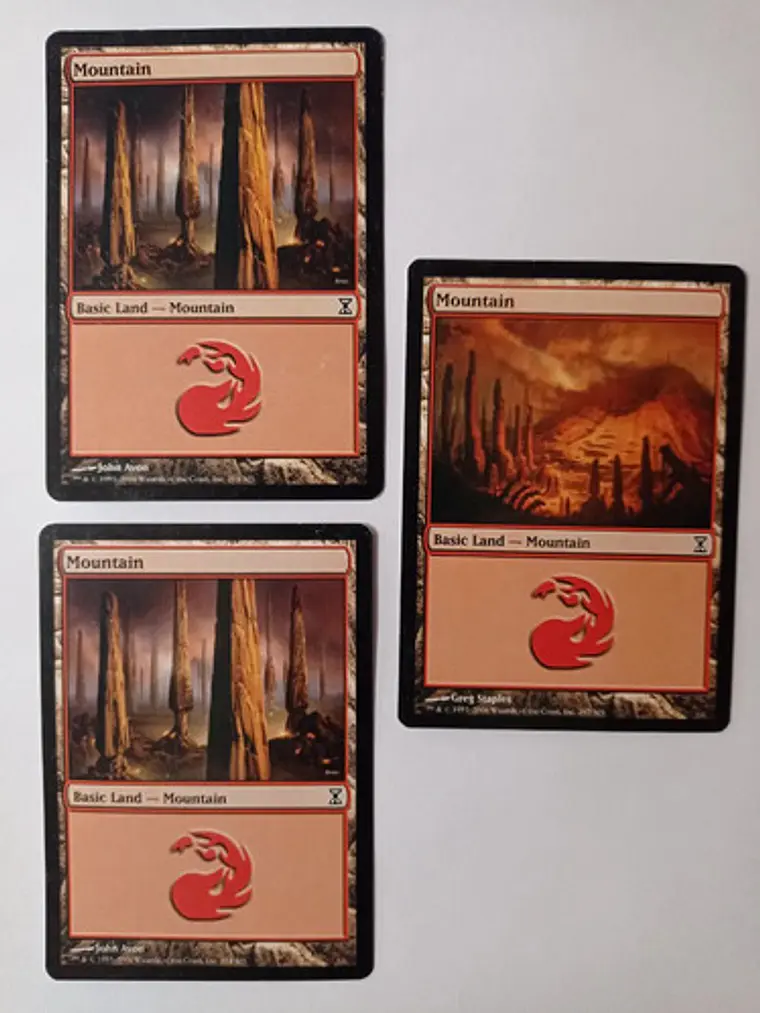 Magic The Gathering Lands 3x Mountain Time Spiral Mtg 1