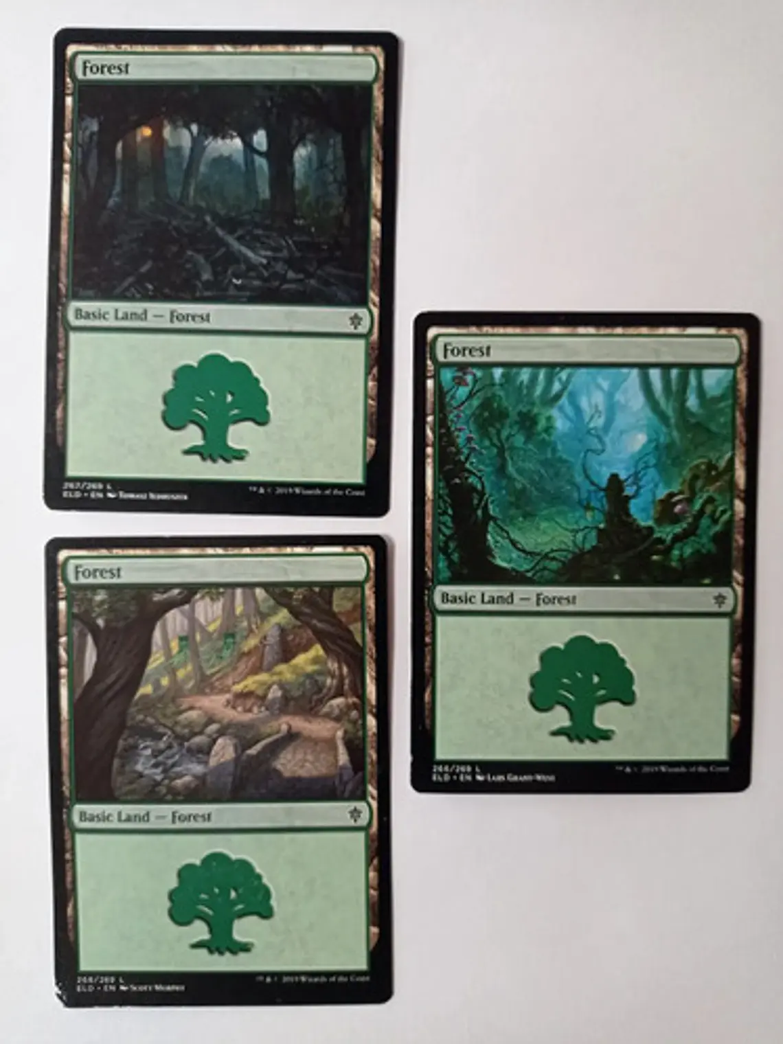 Magic The Gathering Lands 3x Forest Throne Eldraine Mtg 1
