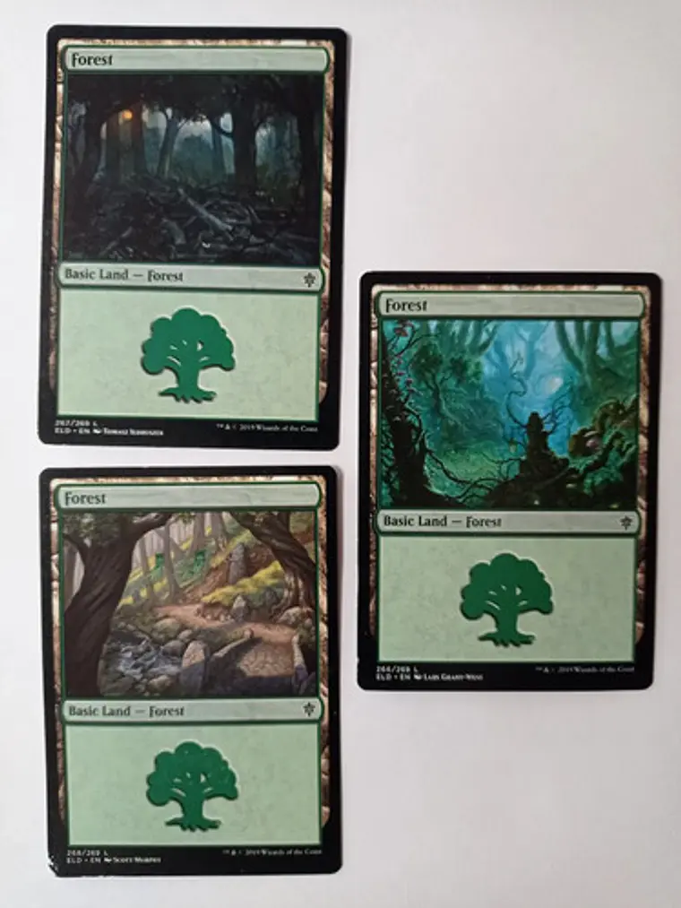 Magic The Gathering Lands 3x Forest Throne Eldraine Mtg 1