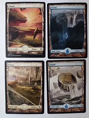 Magic The Gathering Lands 4x Plains Island Mix Zendikar+ Mtg