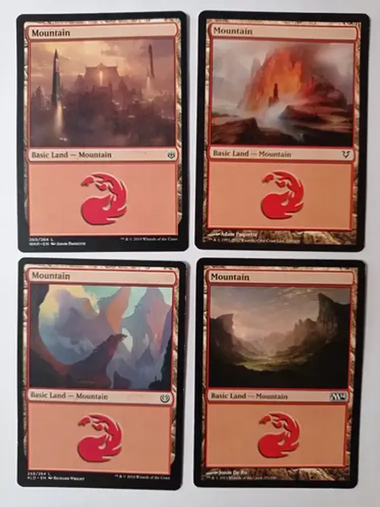 Magic The Gathering Lands 4x Mountain Mix M14+ Mtg 1