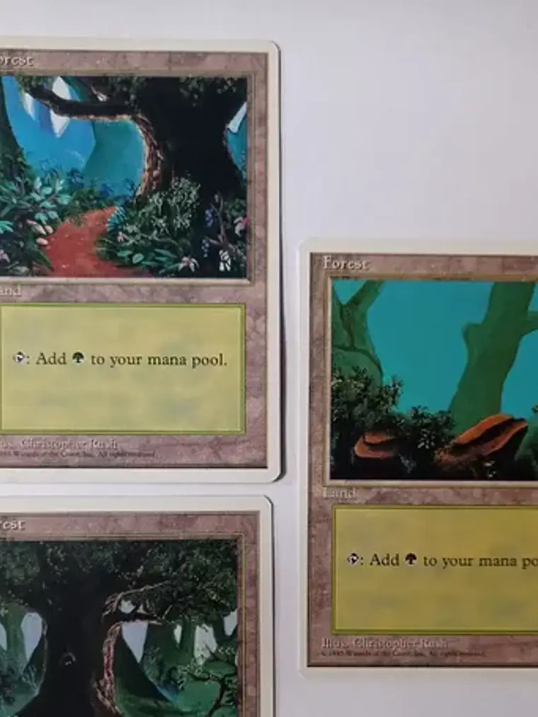 Magic The Gathering Lands 3x Forest 4ta Ed Mtg 1