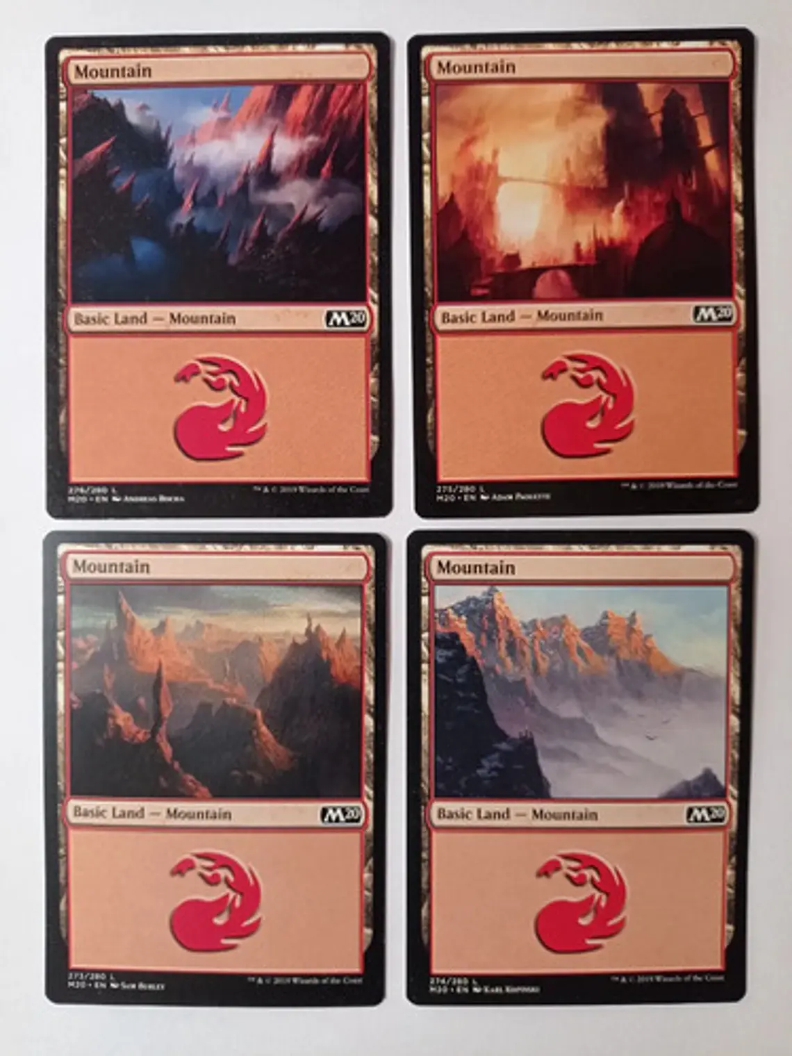 Magic The Gathering Lands 4x Mountain M20 Mtg 1