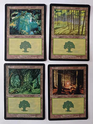 Magic The Gathering Lands 4x Forest Onslaught Mtg
