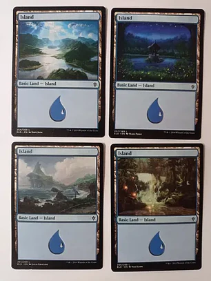 Magic The Gathering Lands 4x Island Throne Eldraine Mtg