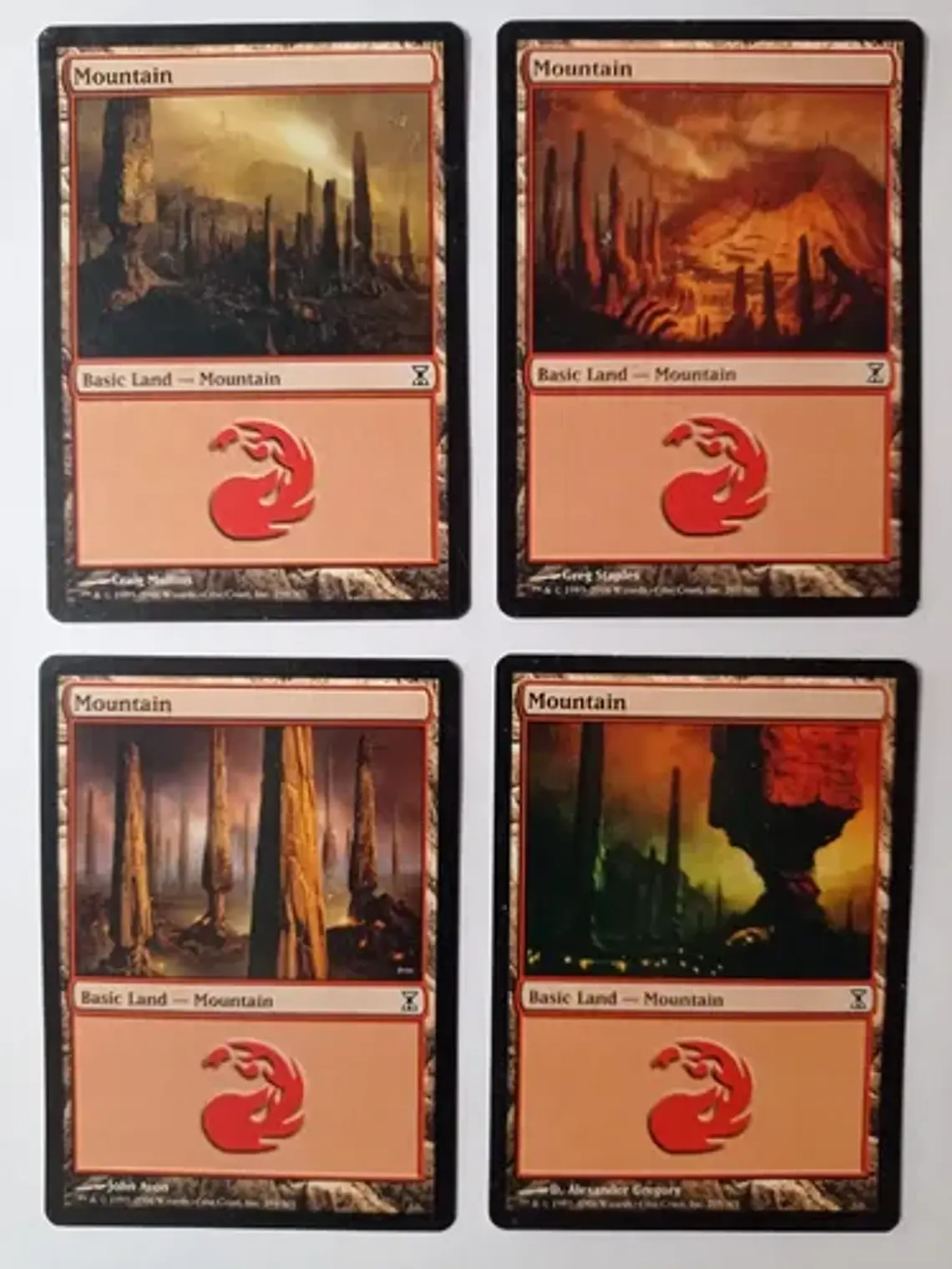 Magic The Gathering Lands 4x Mountain Time Spiral Mtg 1