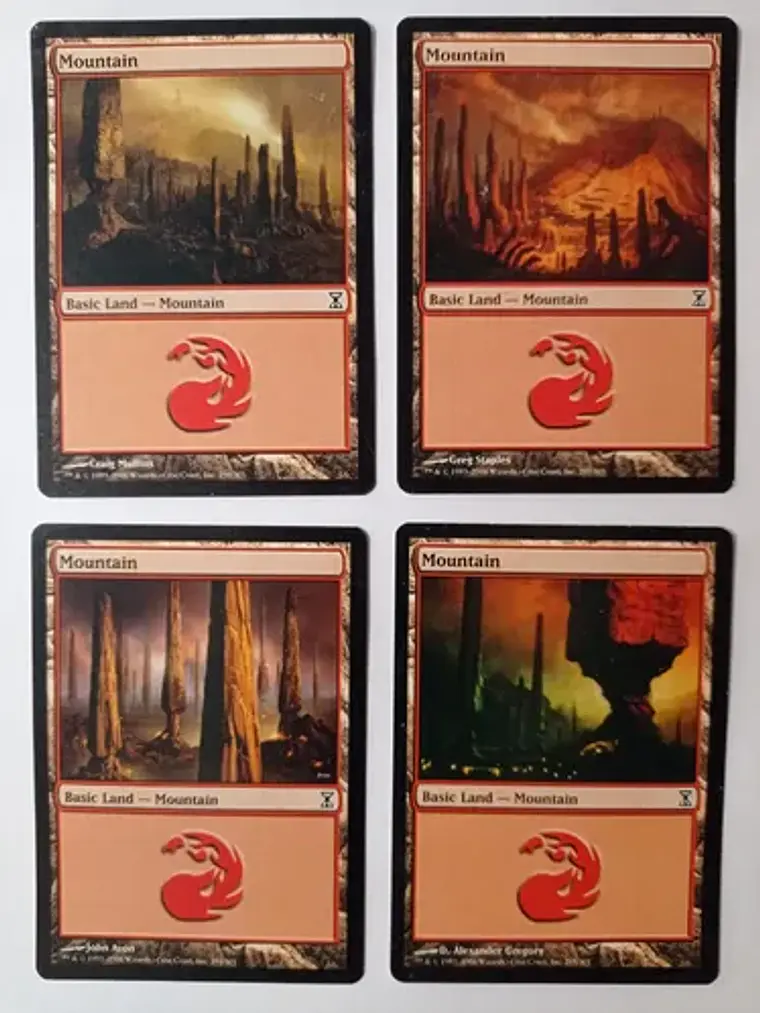 Magic The Gathering Lands 4x Mountain Time Spiral Mtg 1