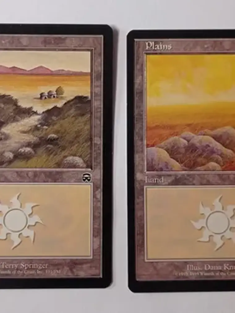 Magic The Gathering Lands 2x Plains Mercadian Masques Mtg 1