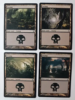 Magic The Gathering Lands 4x Swamp Time Spiral Mtg