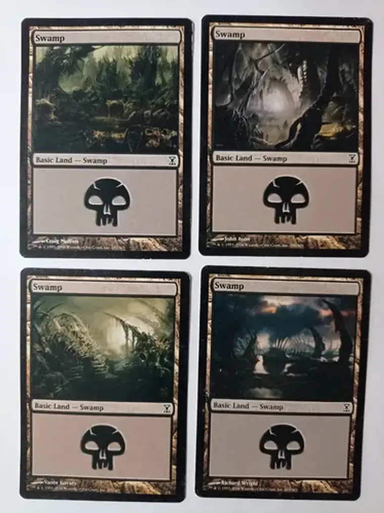Magic The Gathering Lands 4x Swamp Time Spiral Mtg 1