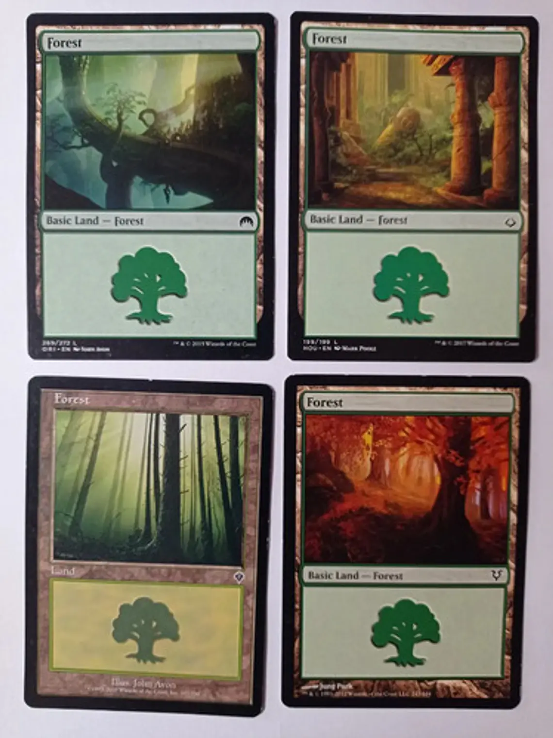Magic The Gathering Lands 4x Forest Mix Invasion+ Mtg 1
