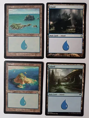 Magic The Gathering Lands 4x Island Mix Onslaught+ Mtg