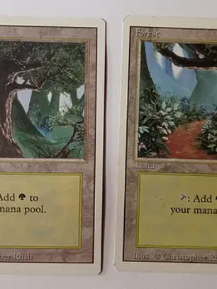 Magic The Gathering Lands 2x Forest Revised Ed Mtg