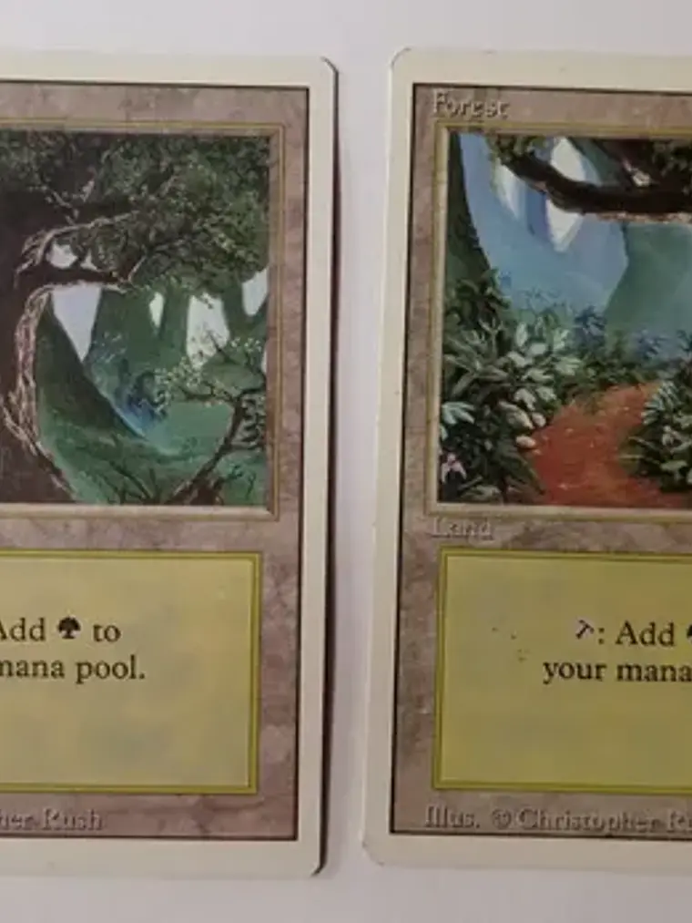 Magic The Gathering Lands 2x Forest Revised Ed Mtg 1