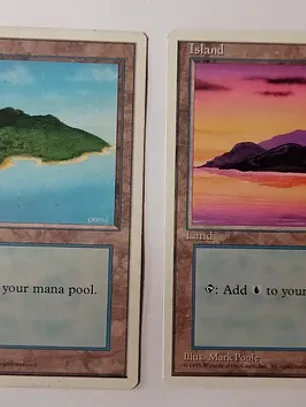 Magic The Gathering Lands 2x Island 4ta Ed Mtg