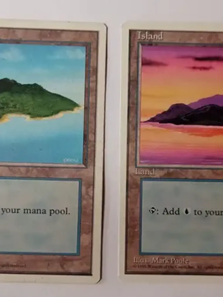 Magic The Gathering Lands 2x Island 4ta Ed Mtg 1