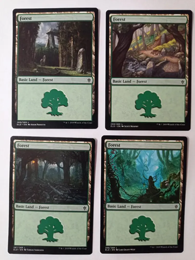 Magic The Gathering Lands 4x Forest Throne Eldraine Mtg 1