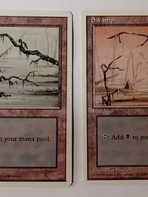 Magic The Gathering Lands 2x Swamp 4ta Ed Mtg