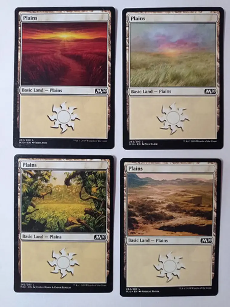 Magic The Gathering Lands 4x Plains M20 Mtg 1
