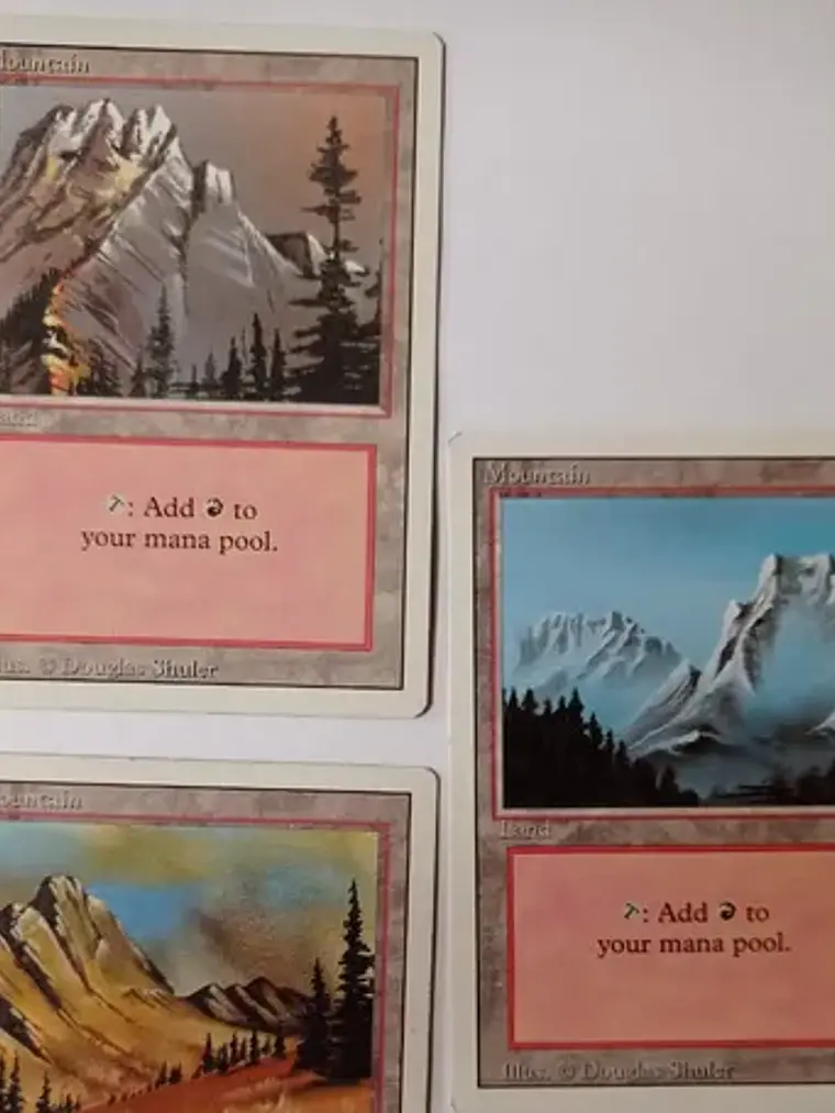 Magic The Gathering Lands 3x Mountain Revised Ed Mtg 1
