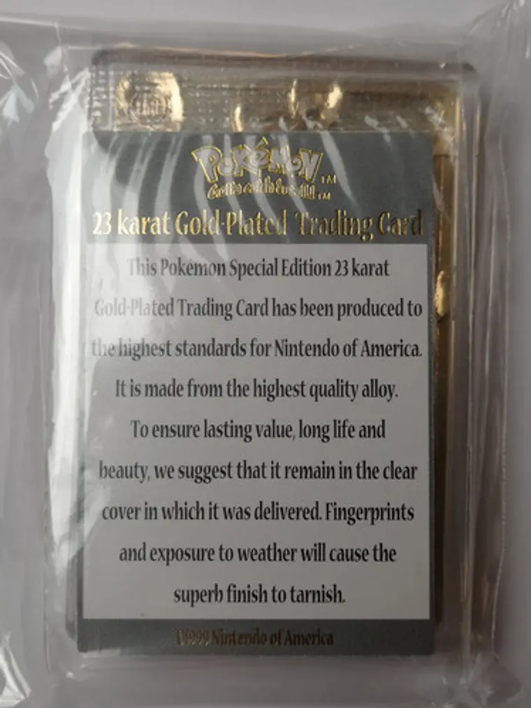 Placa Mewtwo 1999 Pokemon Nintendo Bañada Oro Placa Mewtwo 3