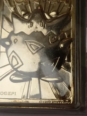Placa Togepi 1999 Pokemon Nintendo Bañada Oro