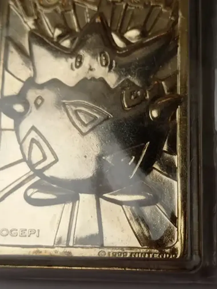 Placa Togepi 1999 Pokemon Nintendo Bañada Oro 2