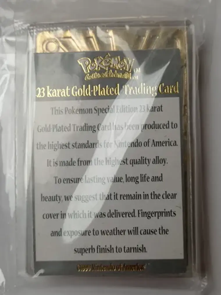 Placa Togepi 1999 Pokemon Nintendo Bañada Oro 3
