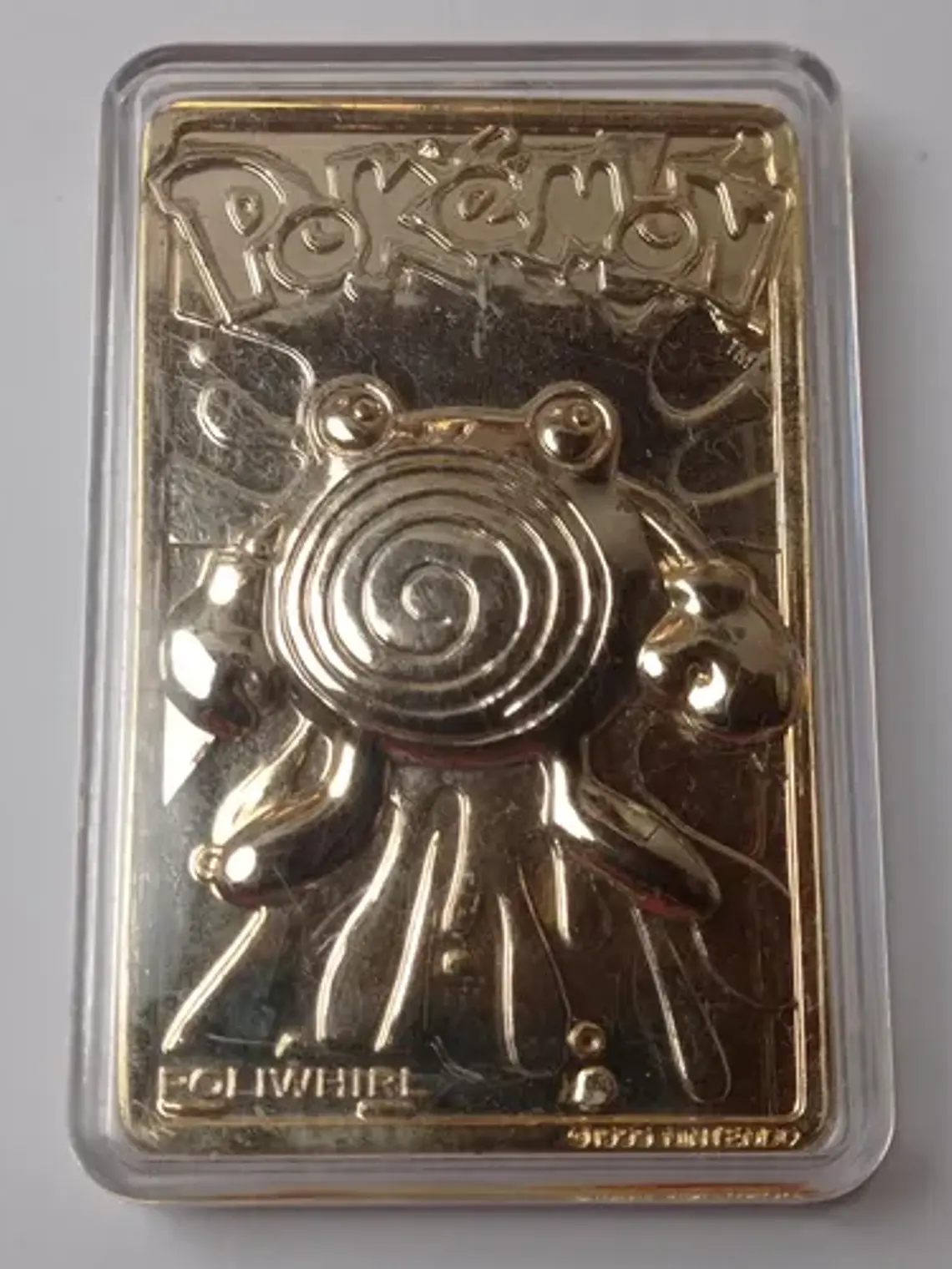 Placa Poliwhirl 1999 Pokemon Nintendo Bañada Oro 1