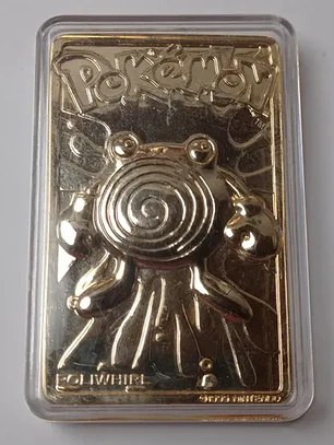 Placa Poliwhirl 1999 Pokemon Nintendo Bañada Oro