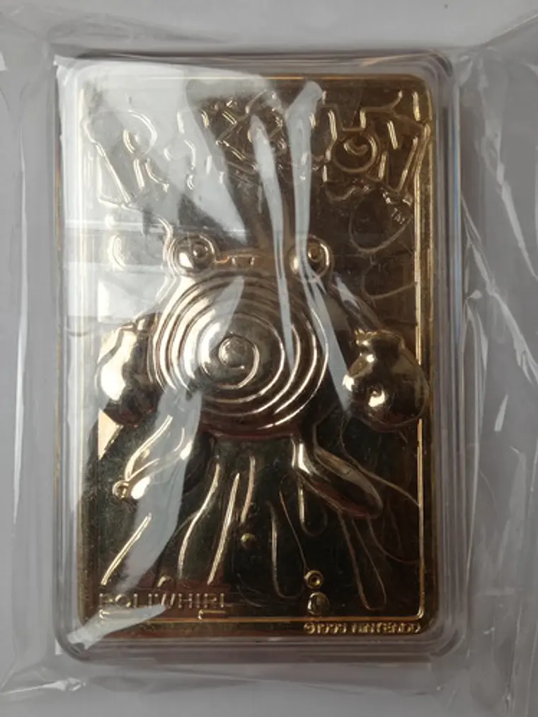 Placa Poliwhirl 1999 Pokemon Nintendo Bañada Oro 3