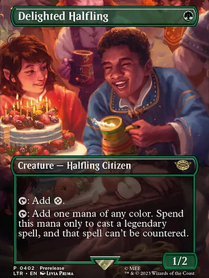 Carta Magic Delighted Halfling (alt Foil) [middle Earth] Mtg