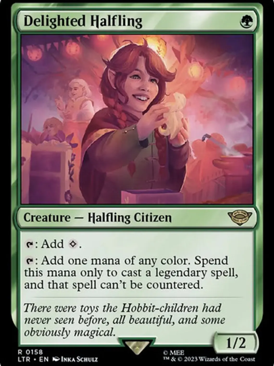 Carta Magic Delighted Halfling (foil) [middle Earth] Mtg 1