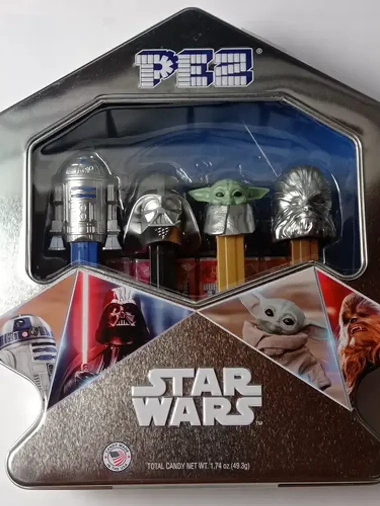 Set Pez Star Wars 2023 Disney Lata Metálica 4 Dispensadores 1