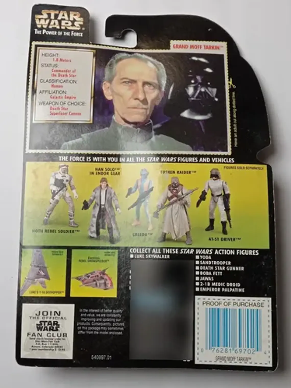 Grand Moff Tarkin 1996 Star Wars Kenner Power Of Force 5