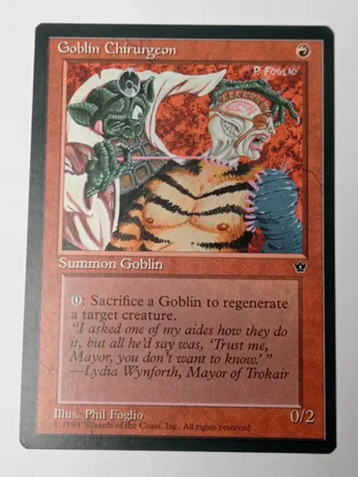 Carta Magic Goblin Chirurgeon [fallen Empires] Mtg Creature 1