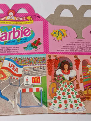 Envase Cajita Feliz Barbie 1996 Mcd Mattel Olympic Games