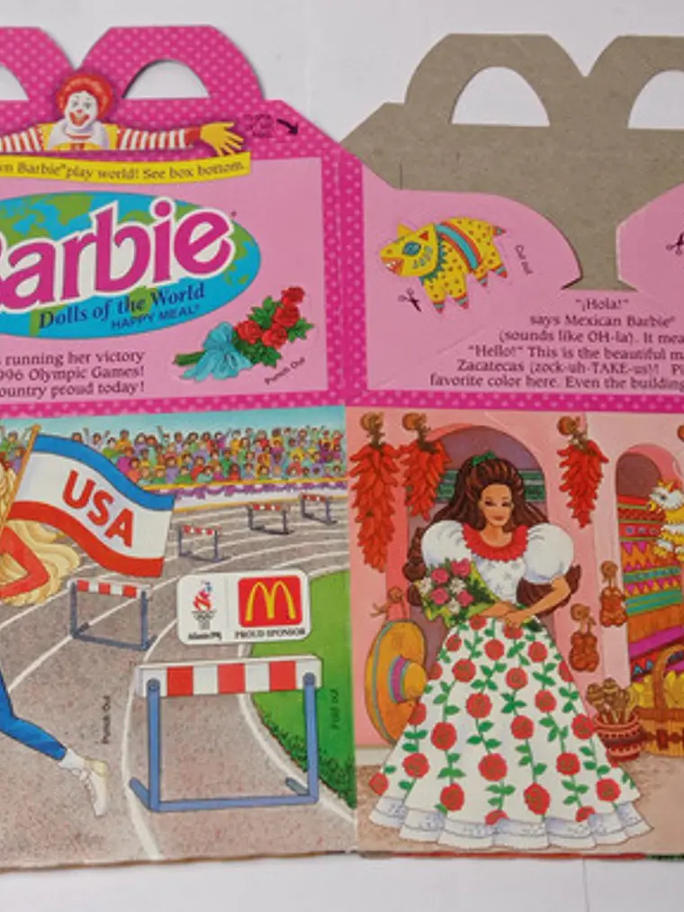 Envase Cajita Feliz Barbie 1996 Mcd Mattel Olympic Games 1